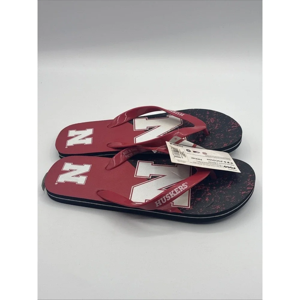 Foco Nebraska Cornhuskers Unisex Flip Flops Size Adult Medium